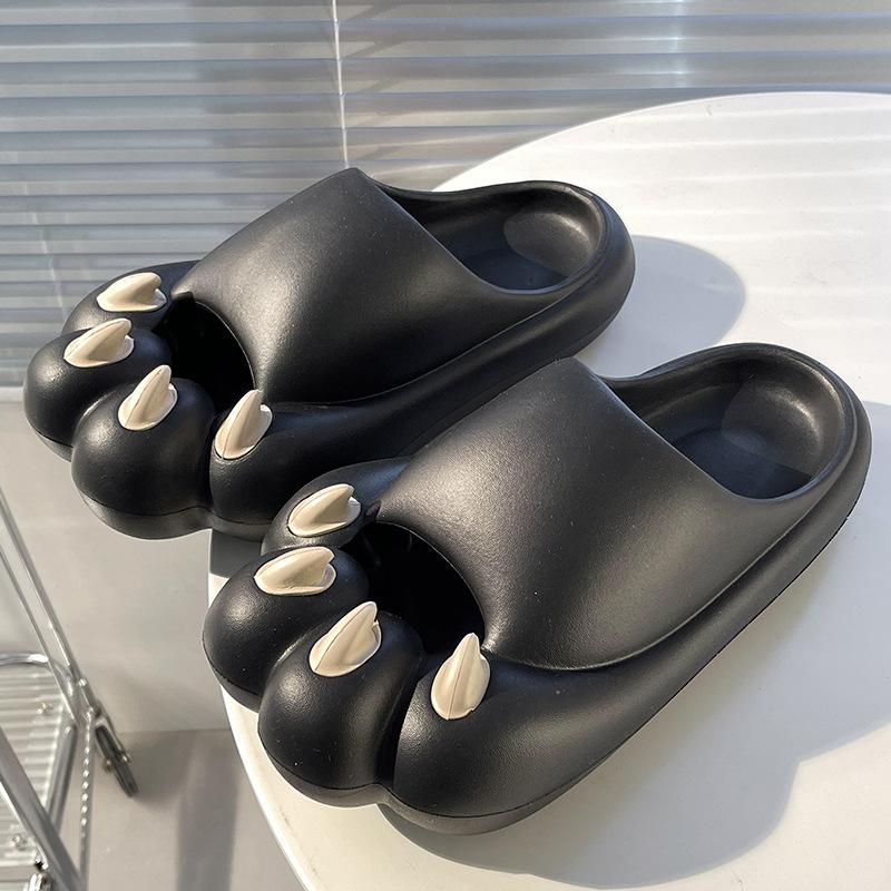 Cute Cat Claw Cool Slippers Female Summer Cartoon Girl Heart Baotou Indoor Couple Thick Sole EVA Slippers Male