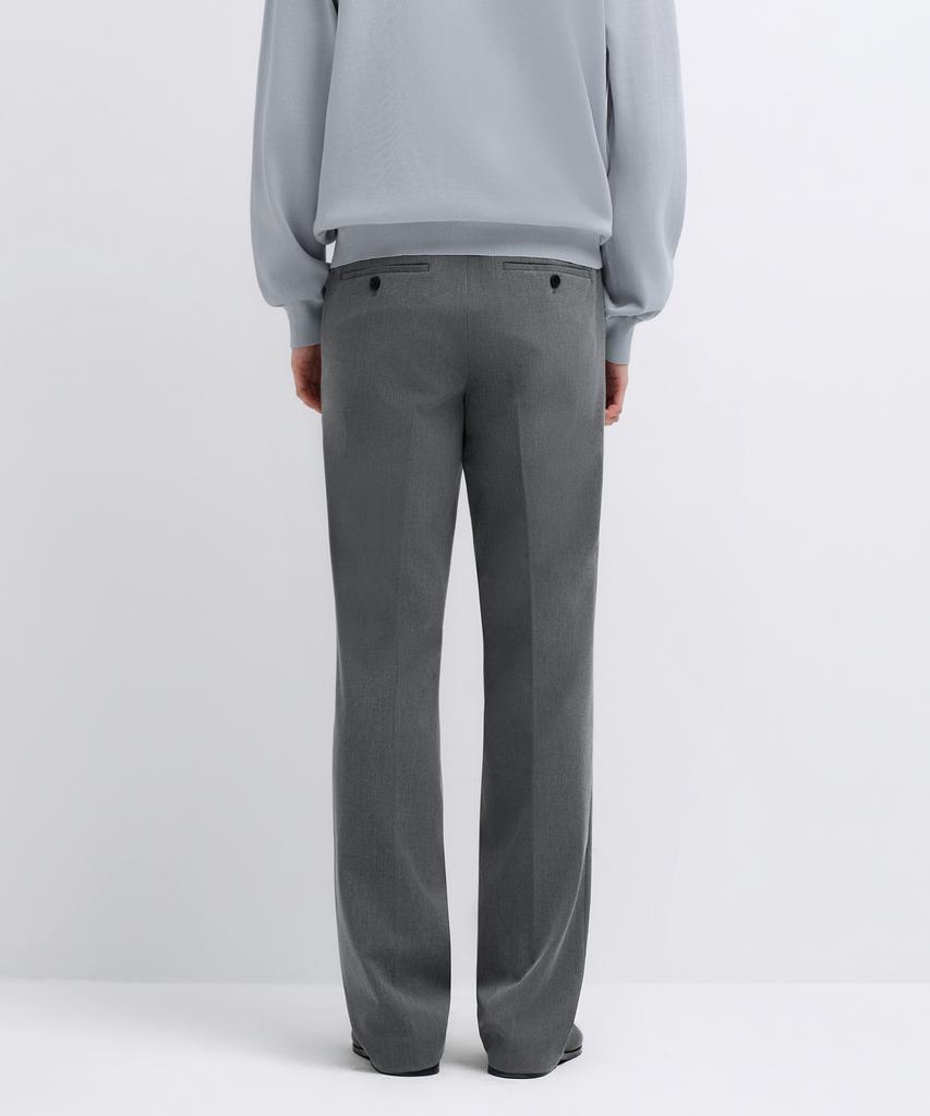 MUSINSA STANDARD Semi-Wide Hidden Elastic Waist Slacks [Melange Gray]