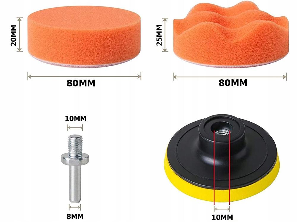 Zestaw Xxl 12El Gąbek Gąbki Pady + K2 Pasta Polerska Do Polerowania Lakieru