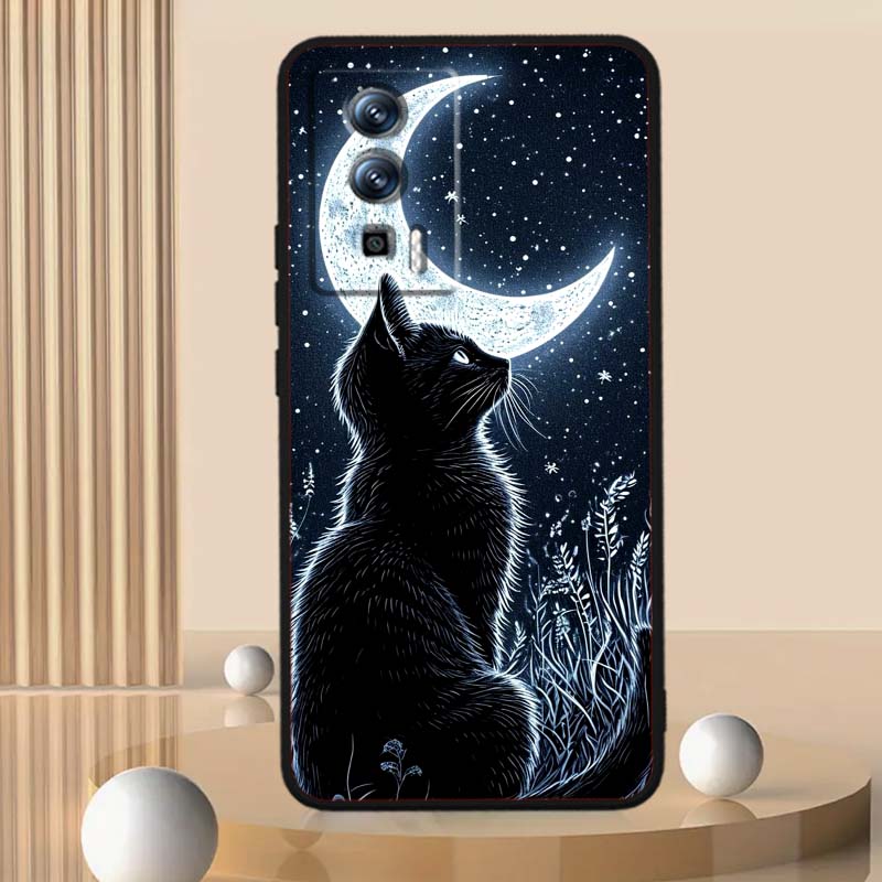 Мультяшный Милый Кот Для Xiaomi Redmi 12 13C 12C 13 10C 9T A2 9A 9C 7A Note 10S 8T 10 9 8 Pro 4G 5G Черный Чехол для Телефона