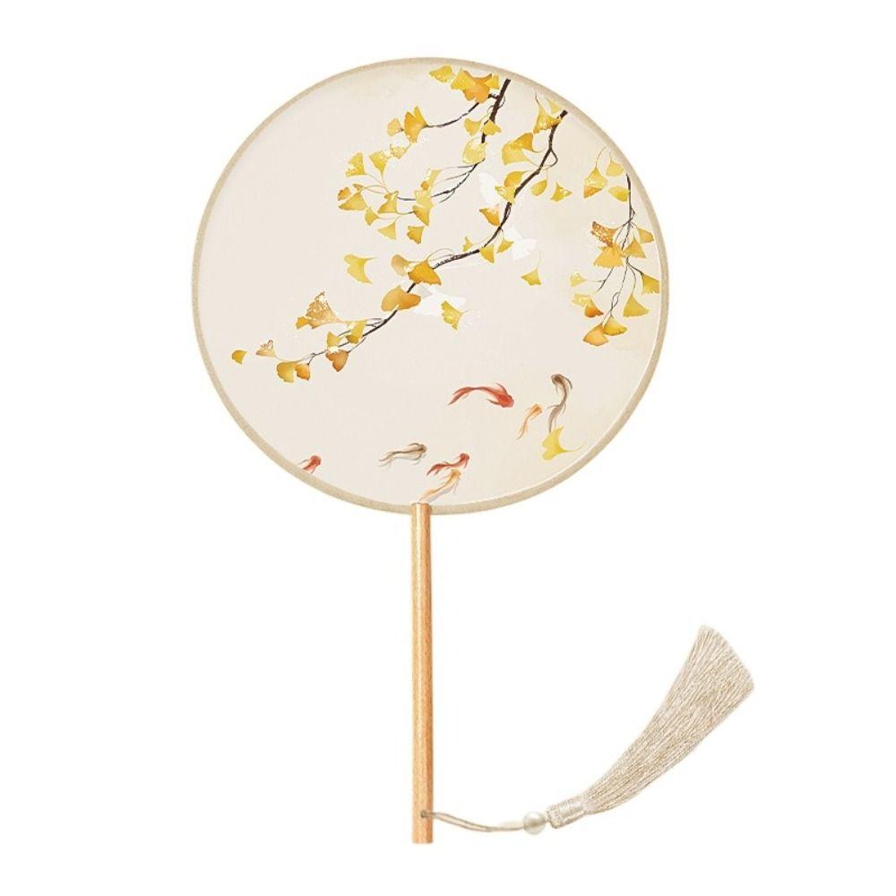 with Pendant Embroidery Fan Handheld Silk Fan Ink Painting Chinese Style Fan  Home Decor