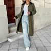 The New Autumn Style of The Loose-fitting Trench Coat with Contrasting Colors Is A Stylish and Versatile Long Jacket for Commuting, Suitable for Women