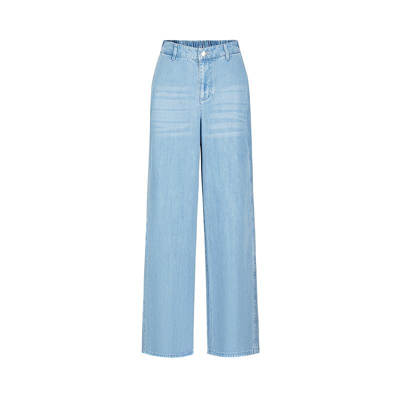 JUZUI 100% Lyocell denim straight leg pants for women's summer collection