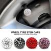 4 шт./лот, блестящие стразы, универсальные колпачки для автомобильных шин, пылезащитные колпачки для стержней клапанов с кристаллами и бриллиантами, автомобильные аксессуары