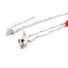 [J1125] - Silver Red 'Skull' Designer Necklace