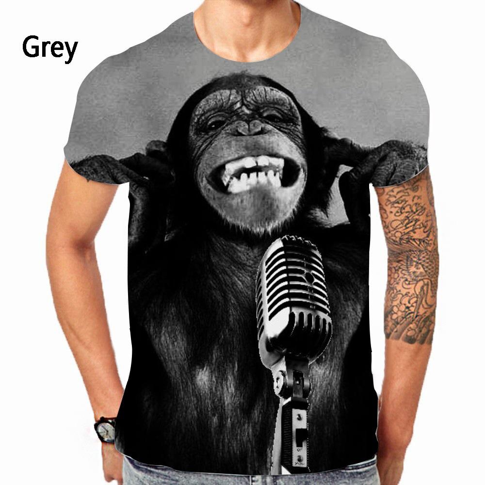 Interesting Monkey 3D Printed Adult Casual Short Sleeved T-shirt Plus Size Men Summer T-shirts