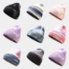 Women Tie-dyed Pullover Hat Autumn and Winter Curled Pointed Hat Warm Outdoor Beanie Woolen Hat