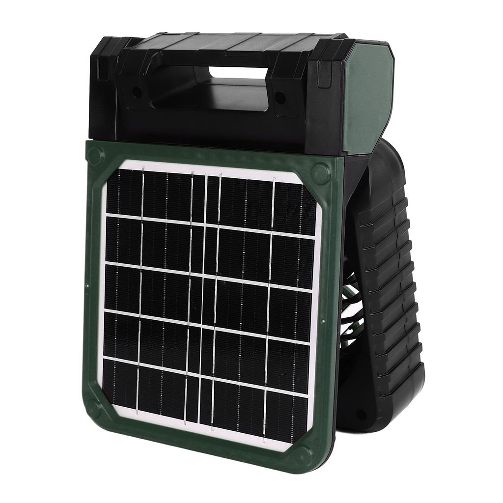 Solar Fan 5200MAH Type C Charging 4 Speed Adjustable Brushless Motor 4.5m/s Low Noise LED Timer