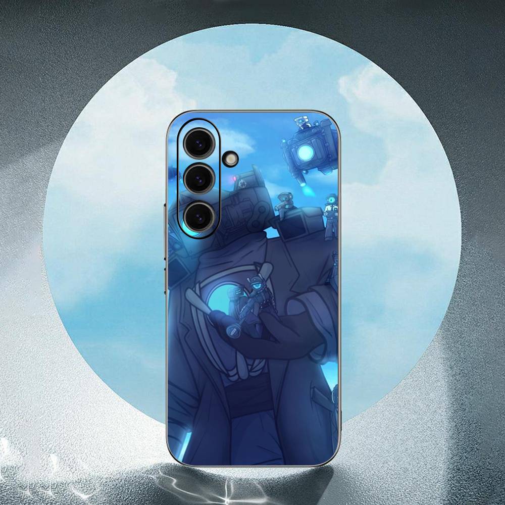 S-Skibidi T-Toilet For Samsung Galaxy S23 S24 S25 Ultra S22 Plus S21 Black Soft Case Waterproof Soft Case