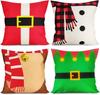 4pcs Red Christmas Cushion Cover Dwarf Santa Claus Durable Cover 2025 New for Home Ornament Xmas New Year Christmas Decoration