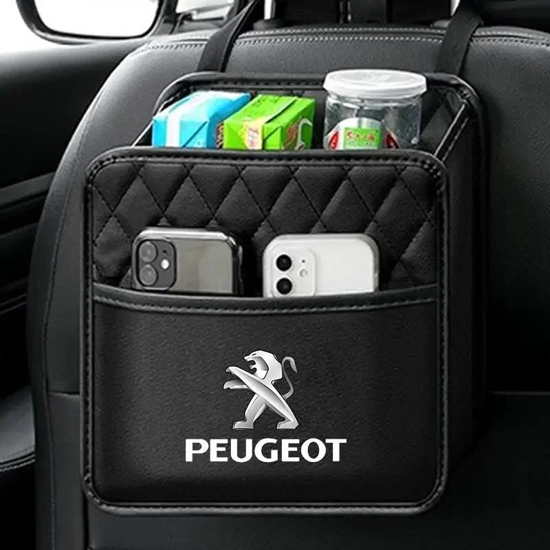 Leather Car Styling Organizer Car Interior Storage Box Sticker Accessories For Peugeot 308 307 206 208 207 3008 508 407 2008