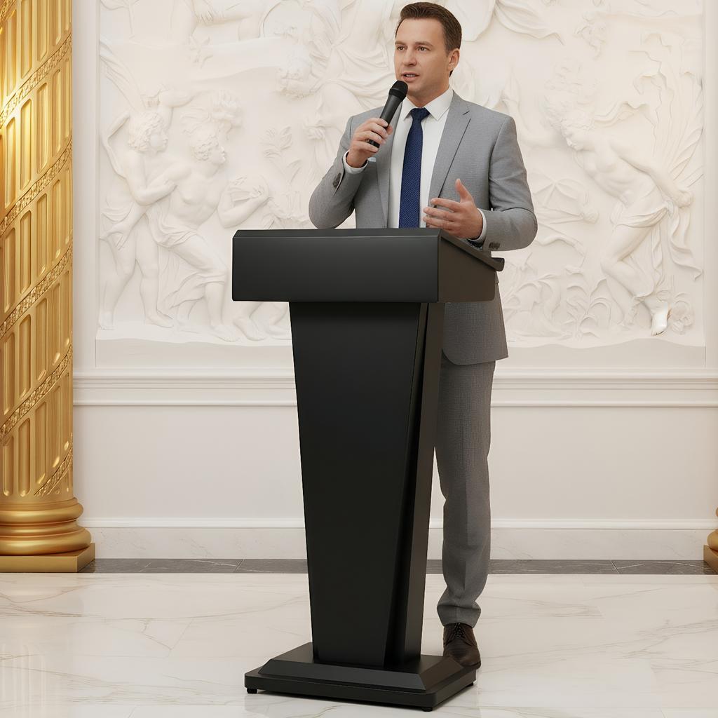 Profession Podium Table Stand Multi-Purpose Metal School Lecterns Large Capacity Office Reception Host Desk Slant Speech Desk