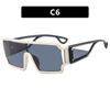 Oversized Hollow Out Square Sun Glasses Fashion One-Piece Lens Goggles Men Stylish UV Protection Sports Sun Eyeglass