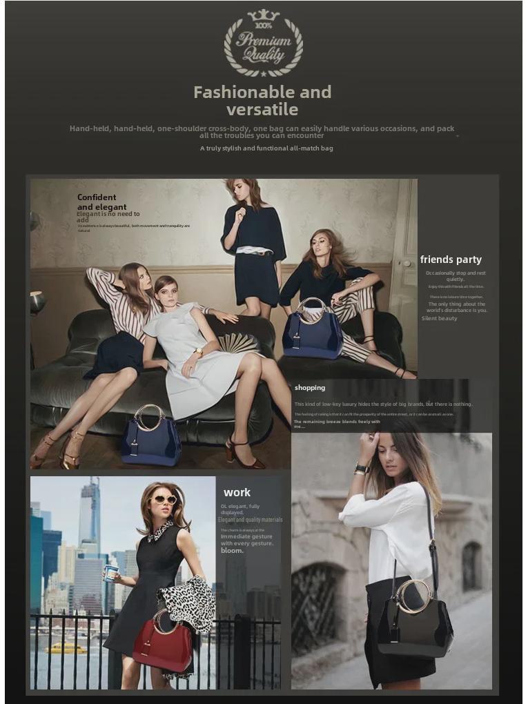 2024 Блестящая лакированная кожаная свадебная сумка через плечо