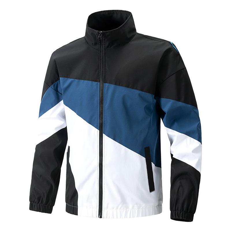 Men's Handsome Loose Stand-up Collar Casual Versatile Color Matching Outdoor Couple Sports Jacket