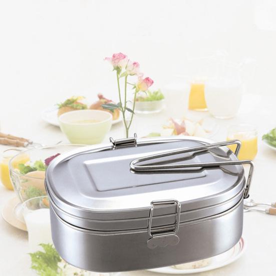 Толстая нержавеющая сталь для закусок, прямоугольный контейнер для хранения ланча для студентов
