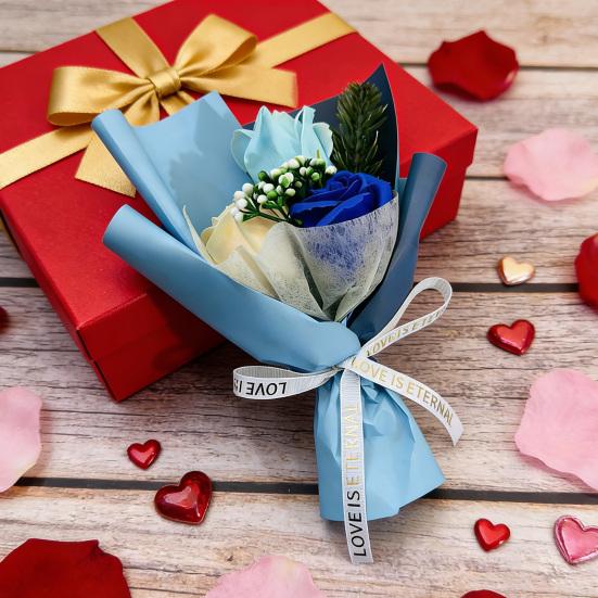 Букет из стабилизированных цветов для женщин, букет из искусственных вечных роз для Дня святого Валентина, Дня матери, Рождества, подарки на день рождения