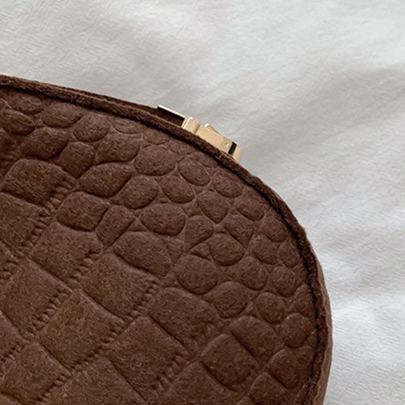 New Fashion Women Bag Retro Felt Impressed Crocodile Underarm Bag Women Shoulder Bag