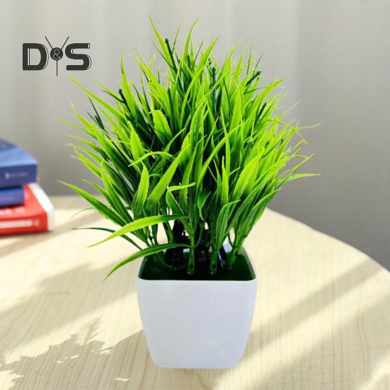 Искусственные зеленые растения в горшках, домашний офис, стол, центральная часть свадебной вечеринки, пластиковая искусственная зелень, бонсай, украшение для рабочего стола в помещении и на открытом воздухе