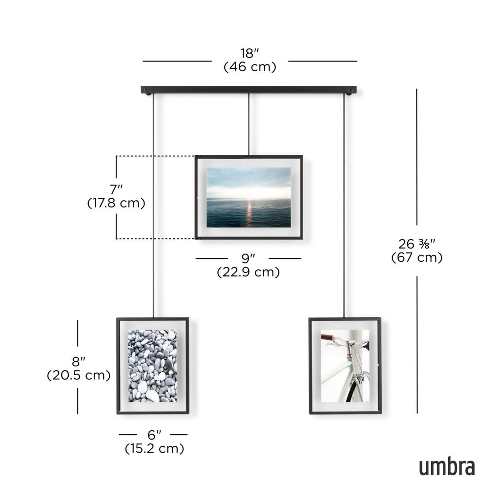 Рамка для фотографий настенная Umbra, Черный, Ш49 x Г25 x В6см, EXHIBIT 21016057040