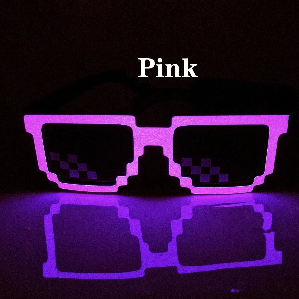 Flashing EL Wire 8 Bit LED Glowing Luminous Bright Festival Light Up Mosaic Glasses Fashion Party Supplies