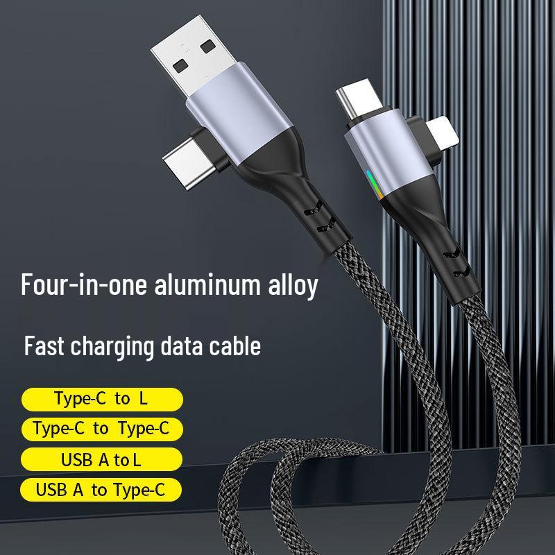 4-в-1 Кабель для быстрой зарядки PD100W для устройств Apple: Телефоны, Компьютеры, Планшеты - Двойной Кабель Данных