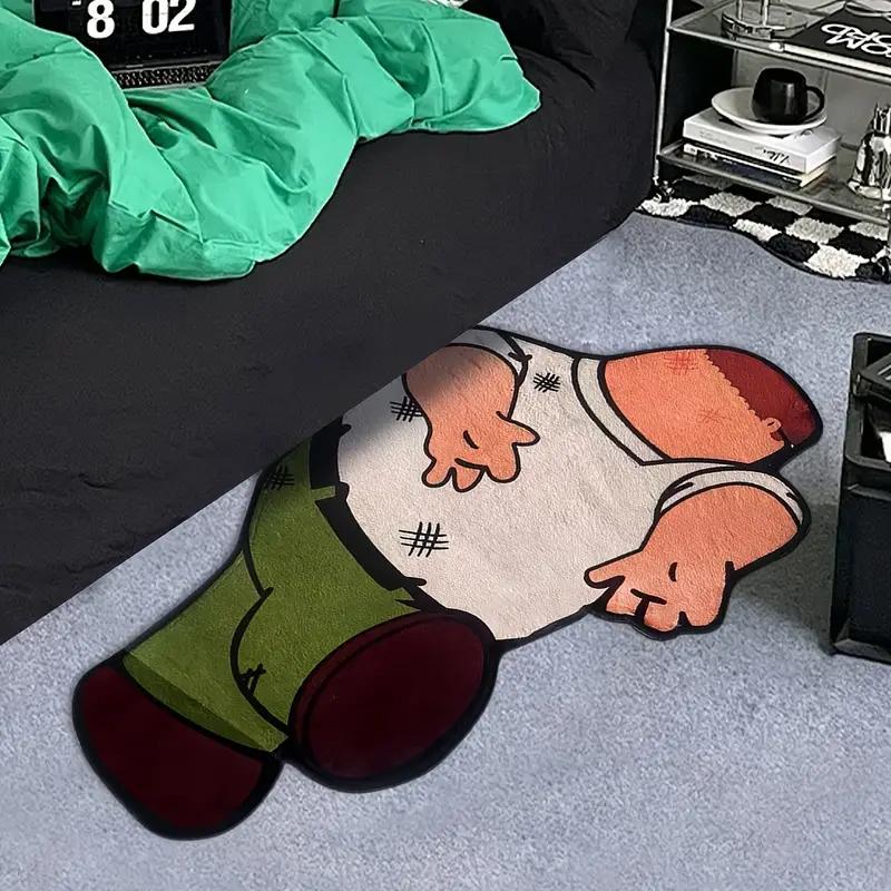 Cartoon Characters Pattern Rug Irregular Bedroom Carpet Soft Fluffy Plush Bedside Carpets Home Decoration Non-slip Floor Mat