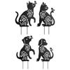 2 шт. колышки в виде силуэта животных, черные колышки для животных, декоративные колышки для животных, украшение для кошачьего колышка, украшение для улицы