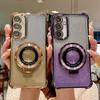 A 16 15 35 55 54 34 14 Роскошный чехол-держатель с покрытием для Samsung Galaxy A55 A35 A25 A15 A16 A36 A54 A34 A14 5g Силиконовый чехол-подставка