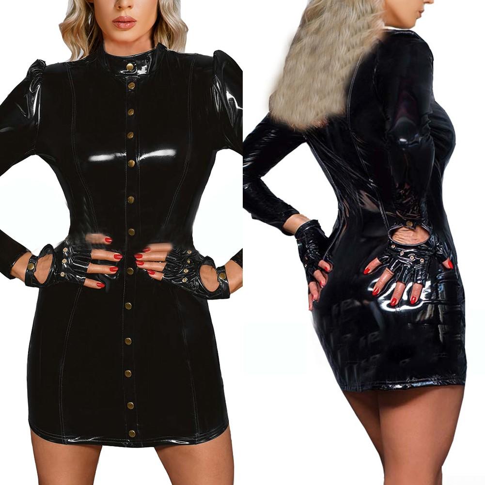 Нижнее белье из лакированной кожи, сексуальное нижнее белье, блестящий, мокрый вид