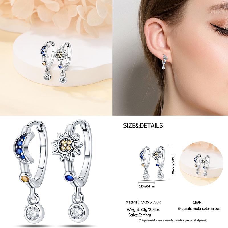 Hoop Earrings New silver 925 Rainbow, Shell, Women's Earrings Making jewelry For Women as Wedding Party Gifts