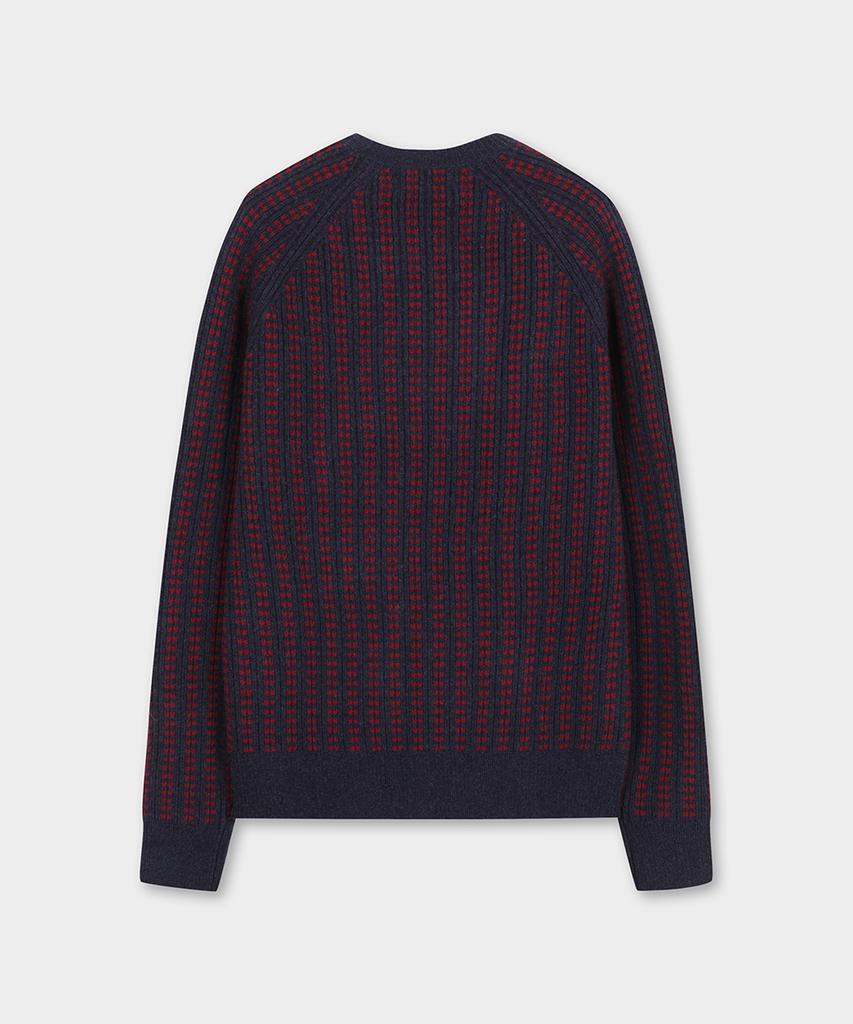 BROOKS BROTHERS Rip Stripe Dot Sweater (Burgundy) (Bbwrmm3907Eew)
