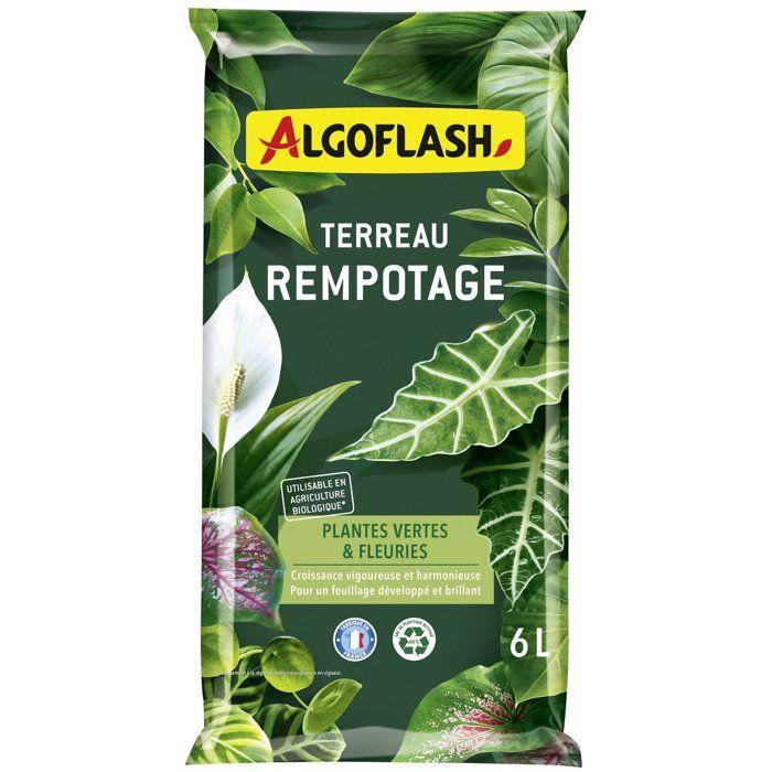 Terreau - ALGOFLASH - Rempotage, plantes vertes & plantes fleuries - 6 L