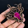Рубиновый кулон Ювелирные изделия из драгоценных камней, Кулон ручной работы, обернутый медной проволокой 999 пробы, Ювелирные изделия новейшего дизайна