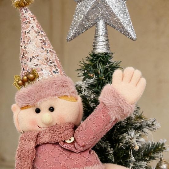 Yousheng Розовый Снеговик Подхват для Штор Плюшевая Пряжка для Штор Снеговик Мультяшный Держатель для Штор для Праздничного Домашнего Окна Украшение на Верхушку Елки