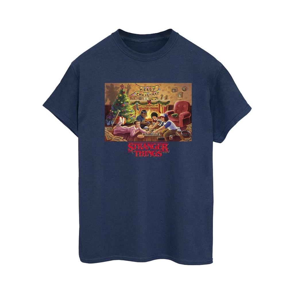 Netflix Womens/Ladies Stranger Things Christmas Gathering Cotton Boyfriend T-Shirt