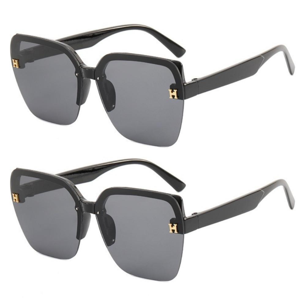 Large Frame Sunglasses H Letters Round Face Show Face Small Fashion Anti-UV Sunglasses