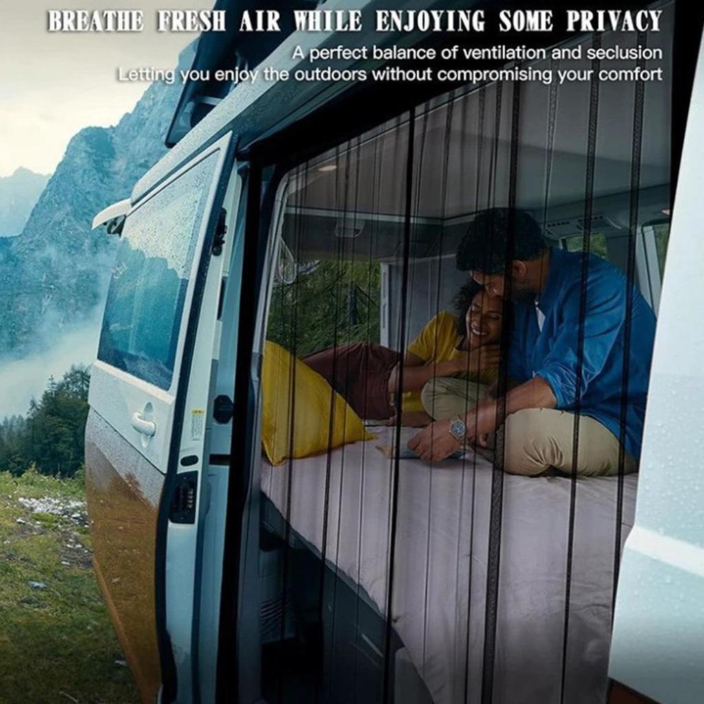Magnetic Door Screen For Van Magnetic Fly-Proof Net Replacement RV Side Door Fly Protection Net For Camping Outdoor Adventure