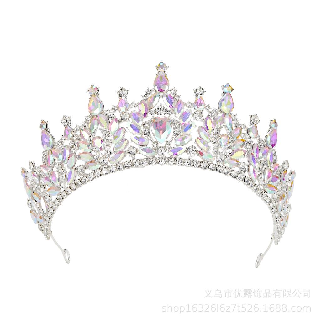 Bridal Crown Headgear Colored Rhinestone Headband Baroque Crown Wedding Dress Accessories Hair Accessories