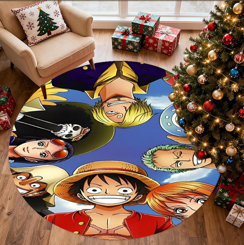 One Piece Pattern Round Rug, Indoor/Outdoor Mat, for Picnic, Gameroom, Bedroom, Office, Living Room, Home Decor Carpet, Birthday Gift