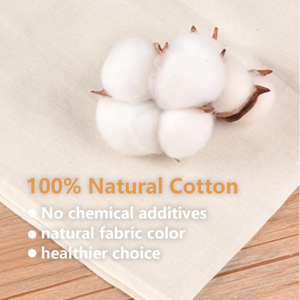 30 Pcs Natural Cotton Spice Bags for Cooking:4x6,6x8Reble Tea Filters with Drawstring, Ideal for Straining Soups, Herb Sachets & Cold Brew