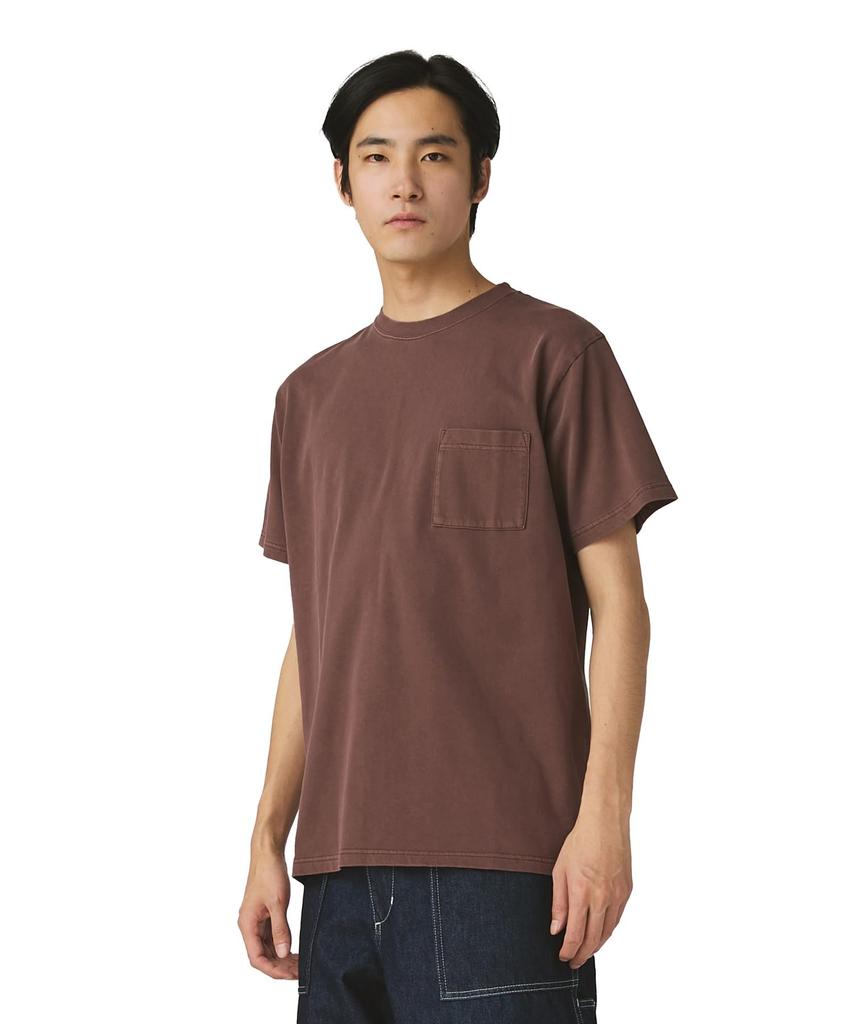 Snow Peak Garment Dyed Short Sleeve and XL T-Shirt TS-25AU011, T-Shirt, Men's Women's, Burgundy,