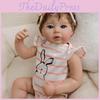 19inch Silicone Reborn Baby Doll With Striped Headband And Rabbit Print Clothing Decorationfor Collectors And Gift Givers