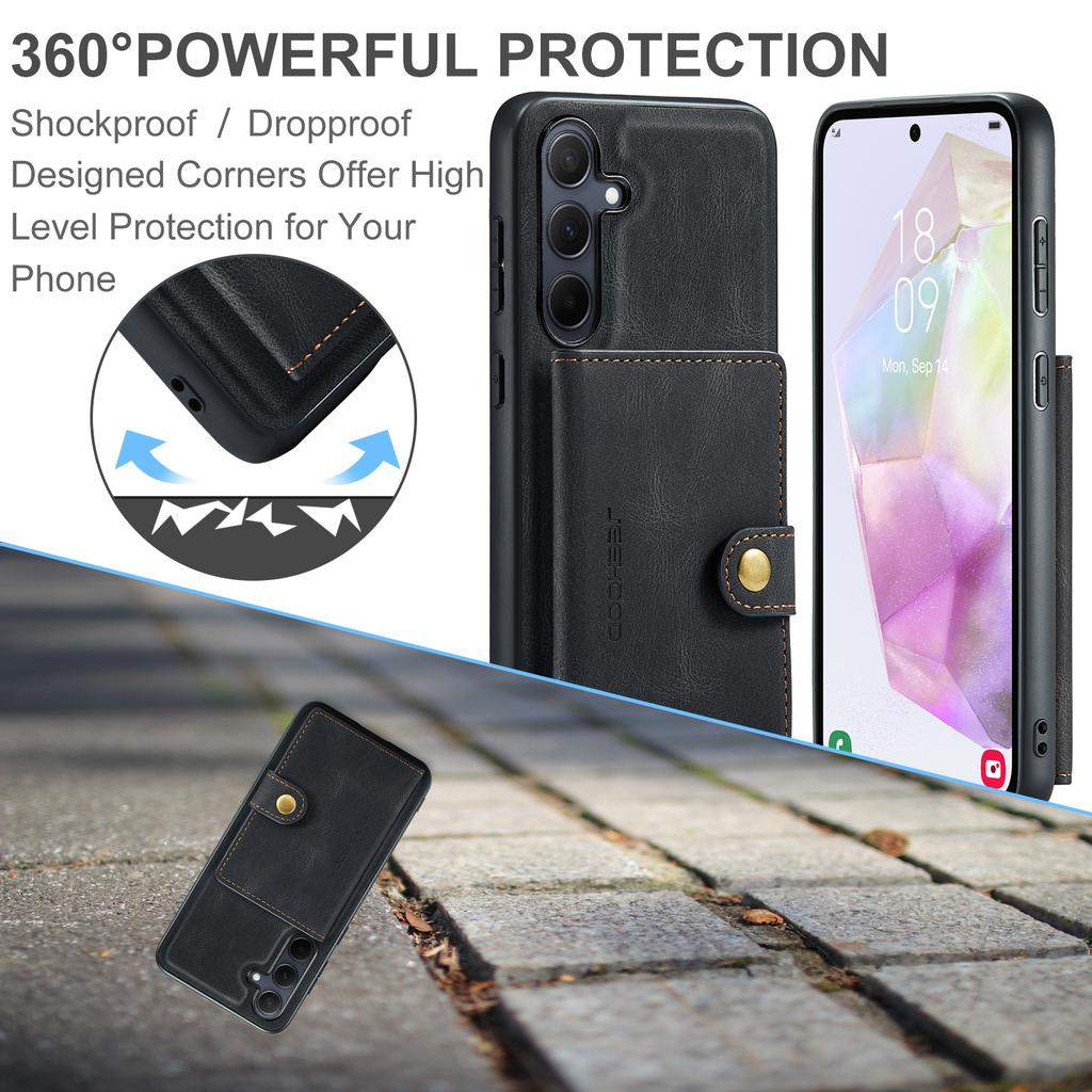 Чехол для Samsung Galaxy A35 5G с карманом для карт, ретро кожа+ТПУ, чехол для телефона