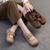 Retro Soft Leather Soft Bottom Comfortable Flats Round Toe Cowhide Commuter Women's Shoes