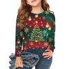 Christmas Day Girls Long Sleeve T Shirts Kids Fall Tops Crewneck Printed Basic Tees