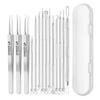 LIKENNY Acne Needle Includes Blackhead Blackhead Blackhead and Tweezers for Pore Beauty and Storage Case Kit, 14-Piece Set, Remover, Remover, Pusher,