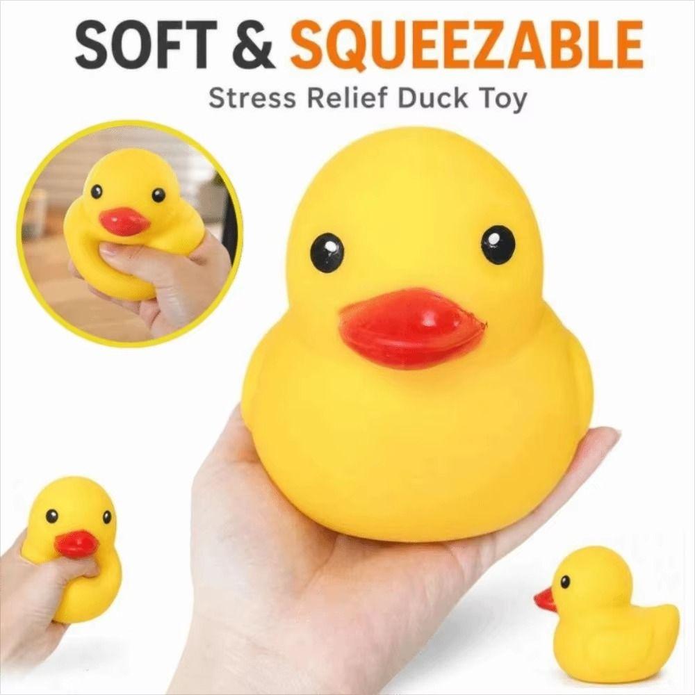 Soft Texture Duck Pinch Toy Non-Bounce Sensory Stress Toy Novelty Squishy Duck Xmas Gift