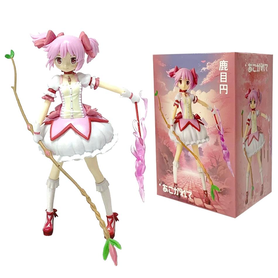 15СМ Аниме Фигурка Puella Magi Madoka Magica Сидячая Поза Мадока Фигурка Действия Волшебная Девочка Модель Декор Статуэтка Куклы Игрушки Подарок