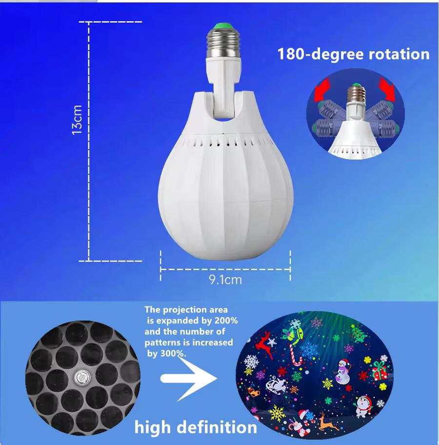 Рождественский проектор для окна Светодиодный проектор Снежинка Снег Лось Лазерный проектор 16 узоров Проекционная лампа Рождественская вечеринка Украшение дома для двери